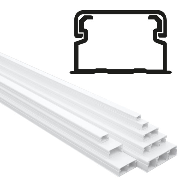 GOULOTTE 20X12,5 ADHÉSIVE BLANC*PRIX POUR 1 METRE*