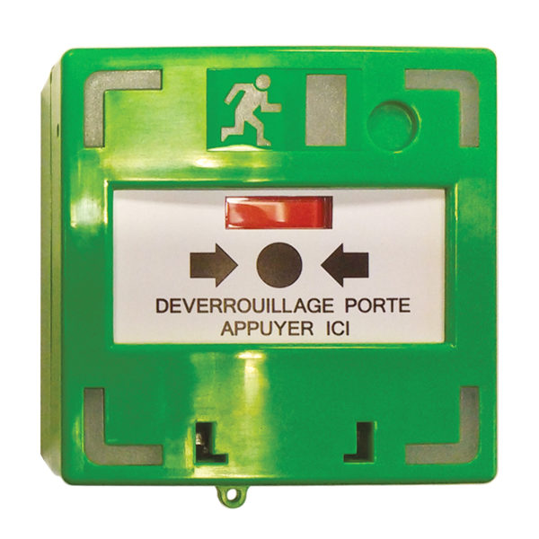 DECLENCHEUR MANUEL VERT 3 CONTACTS- LED+BUZZER