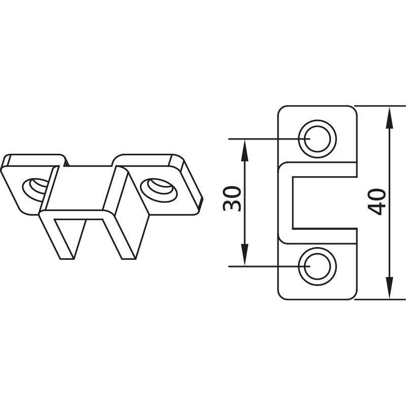 SUPPORT MURAL 10*10 mm MOTEUR 35 mm(VEO)