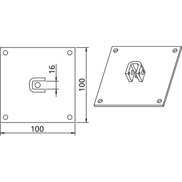 SUPPORT PLAQUE CARREE 16*16  mm(ROLL)
