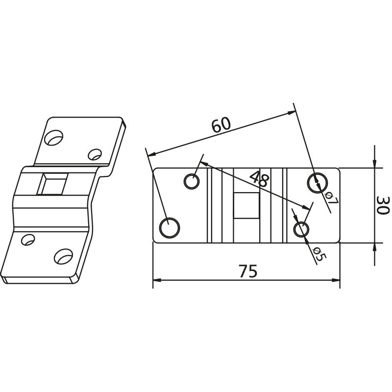 SUPPORT MURAL 10*10 mm ( MAX. 50 Nm )