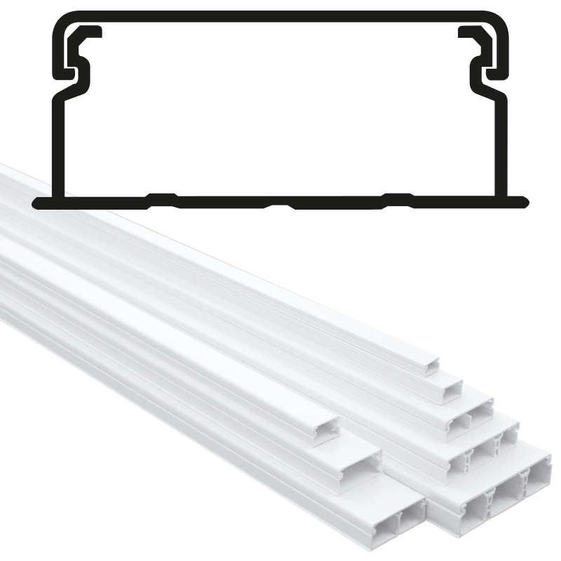 GOULOTTE 40X16 SANS SÉPARATEUR BLANC (1 METRE)