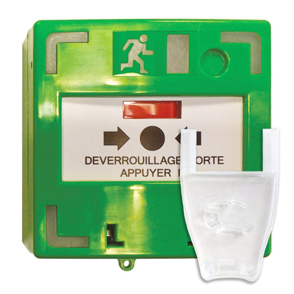 DECLENCHEUR MANUEL VERT 3 CONTACTS + CLE REARM.