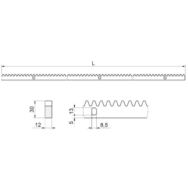 Crémaillère cadmiée 30 x 12 – Image 2