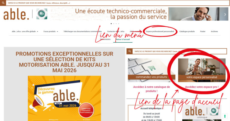Accueil espace pro